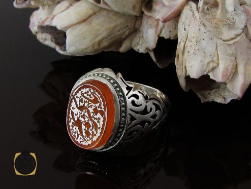 انگشتر عقیق یمن با حکاکی یا کریم مردانه - کد 10384 - تصویر 6