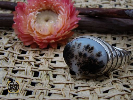 انگشتر عقیق شجر طرح صفوی مردانه - کد 10387 - تصویر 6