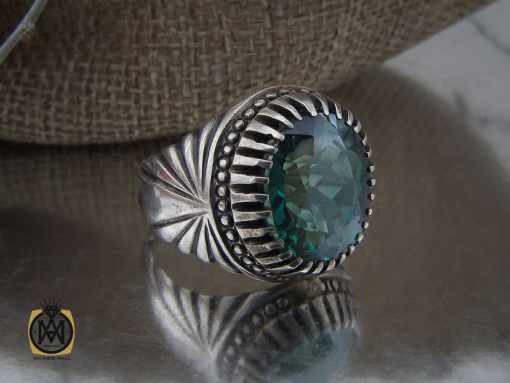 انگشتر توپاز سبز مردانه - کد 10391 - تصویر 6