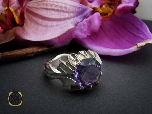 00 انگشتر آمتیست خوش رنگ مردانه هنر دست استاد باقرزاده - کد 10396 - تصویر 2