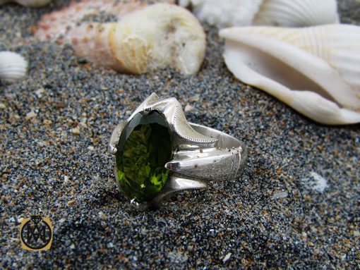 انگشتر زبرجد مردانه - کد 10405 - تصویر 6