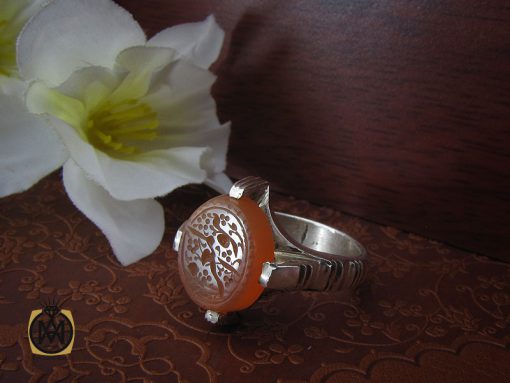 انگشتر عقیق یمن با حکاکی هو المعز مردانه - کد 10227 - تصویر 6
