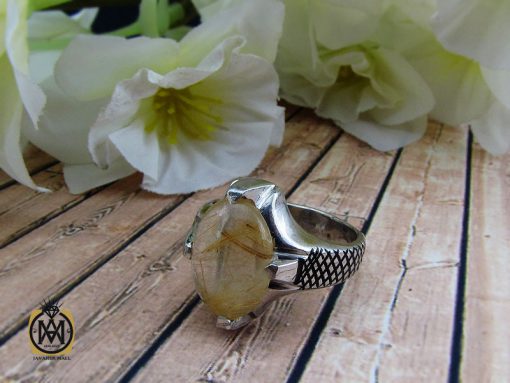 انگشتر کوارتز رُتایل مردانه دست ساز - کد 10201 - تصویر 6