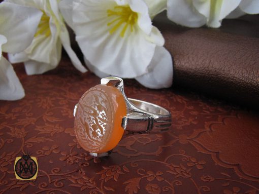 انگشتر عقیق یمن با حکاکی هو الکریم مردانه - کد 10229 - تصویر 6