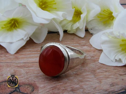 انگشتر عقیق یمن با حکاکی شرف الشمس مردانه - کد 10422 - تصویر 6