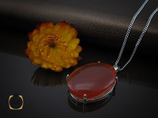 مدال عقیق خوش رنگ طرح شمیم زنانه - کد 3240 - تصویر 5