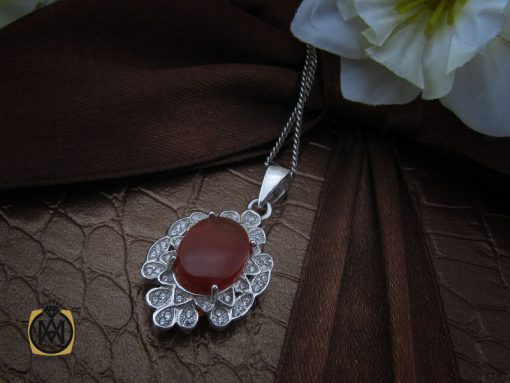 مدال عقیق یمن طرح روناک زنانه - کد 3210 - تصویر 5