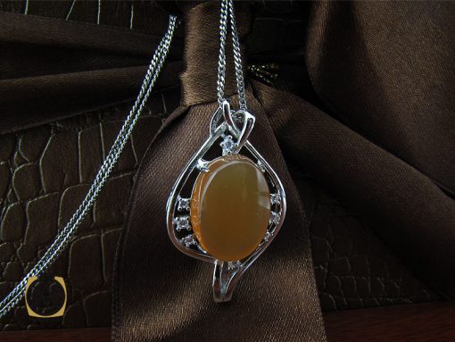 مدال عقیق یمن با حکاکی شرف الشمس زنانه - کد 3209 - تصویر 5