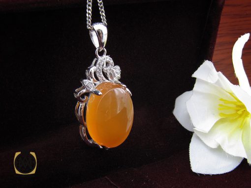 مدال عقیق یمن با حکاکی شرف الشمس زنانه - کد 3208 - تصویر 5