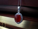 00 مدال عقیق یمن طرح خاطره زنانه - کد 3206 - تصویر 5
