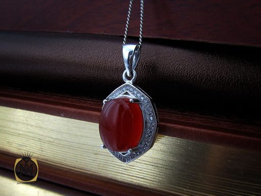 00 مدال عقیق یمن طرح خاطره زنانه - کد 3206 - تصویر 5
