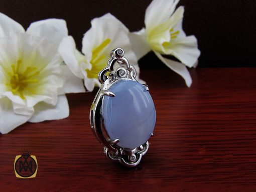 00 مدال عقیق یمن کبود طرح جانان زنانه - کد 3203 - تصویر 5