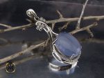 00 مدال عقیق یمن کبود طرح ترانه زنانه - کد 3202 - تصویر 5