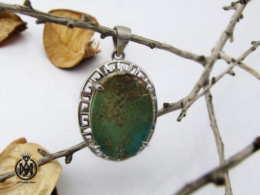 00 مدال فیروزه نیشابوری طرح ورساچه زنانه - کد 3199 - تصویر 5