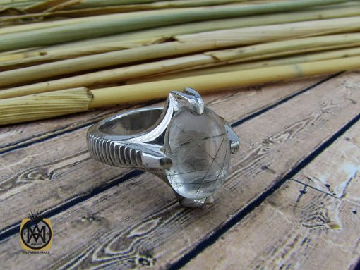 انگشتر کوارتز رُتایل مردانه دست ساز - کد 10203 - تصویر 6