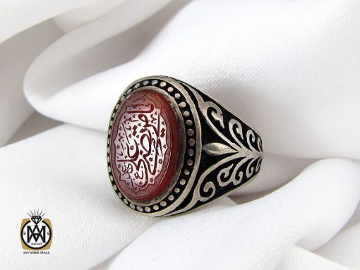 00 انگشتر عقیق یمن با حکاکی یا مرتضی علی هنر استاد عبد مردانه - کد 10233 - تصویر 6