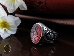 00 انگشتر عقیق یمن با حکاکی نور عینی یا حسین قلم زنی مردانه - کد 10235 - تصویر 6