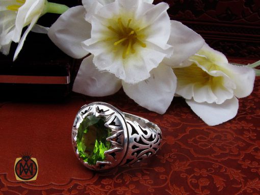 انگشتر زبرجد مردانه دست ساز هنر استاد صانعی- کد 10250 - تصویر 6