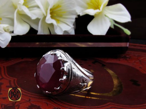 انگشتر یاقوت سرخ مردانه دست ساز - کد 10253 - تصویر 6