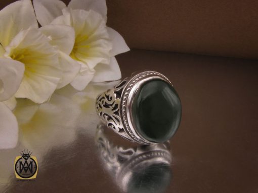 انگشتر یشم درشت مردانه دست ساز - کد 10257 - تصویر 6