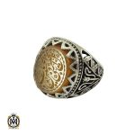 انگشتر عقیق یمن با حکاکی کل خیر فی باب الحسین مردانه - کد 10381
