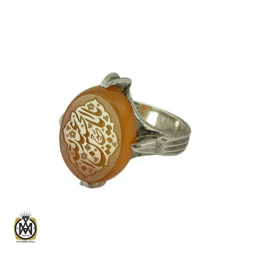 1 انگشتر عقیق یمن با حکاکی یا ابا عبد الله الحسین مردانه - کد 10382 - تصویر 1