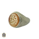 1 انگشتر عقیق یمن با حکاکی یا باقرالعلوم مردانه - کد 10383