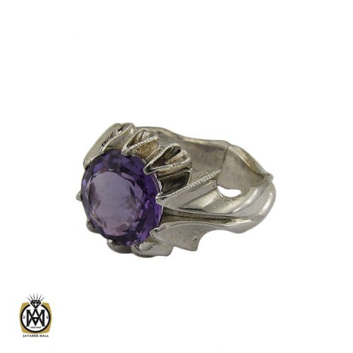 1 انگشتر آمتیست خوش رنگ مردانه هنر دست استاد باقرزاده - کد 10396 - تصویر 1
