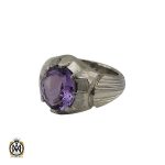 انگشتر آمتیست مردانه استاد باقرزاده - کد 10397