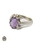 انگشتر آمتیست مرغوب مردانه هنر دست استاد باقرزاده - کد 10399