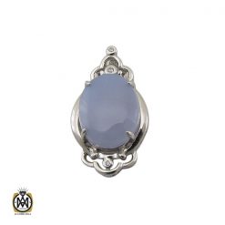 مدال عقیق یمن کبود طرح جانان زنانه - کد 3203 مدال عقیق یمن کبود طرح جانان زنانه - کد 3203