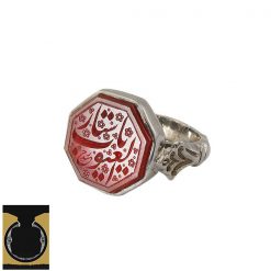 انگشتر عقیق یمن با حکاکی یا ستار العیوب دست ساز مردانه - کد 10232