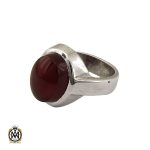 انگشتر عقیق یمن خوش رنگ مردانه دست ساز - کد 10239