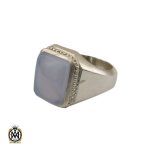 1 انگشتر عقیق کبود یمن مردانه دست ساز - کد 10241