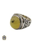 انگشتر اوپال شجر دست ساز مردانه شبکه ای  - کد 10208