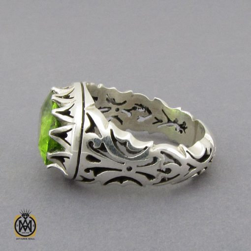انگشتر زبرجد طرح صفوی مردانه دست ساز - کد 10286 - تصویر 2