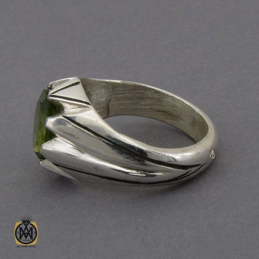 انگشتر زبرجد خوش رنگ مردانه - کد 10288 - تصویر 2