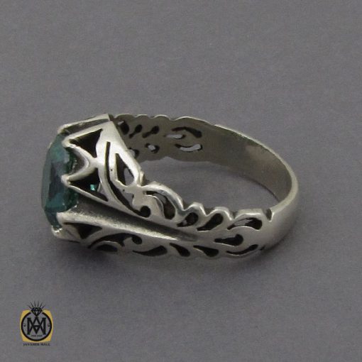 2 انگشتر توپاز سبز مردانه - کد 10300 - تصویر 2