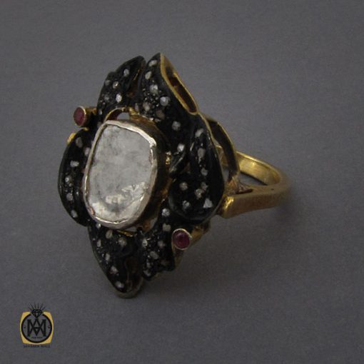 انگشتر الماس اصل طرح پرتو زنانه - کد 2146 - تصویر 2