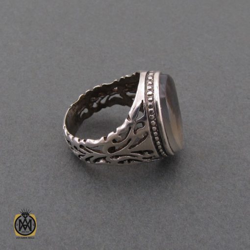 انگشتر عقیق شجر خوش نقش مردانه - کد 10214 - تصویر 2