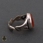 انگشتر عقیق یمن با حکاکی یا صادق آل محمد مردانه - کد 10215 - تصویر 2