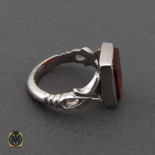 انگشتر عقیق یمن با حکاکی یا حیدر مدد مردانه دست ساز - کد 10316 - تصویر 2