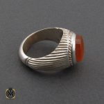 انگشتر عقیق یمن با حکاکی شرف الشمس مردانه - کد 10320 - تصویر 2