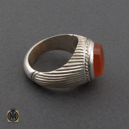 انگشتر عقیق یمن با حکاکی شرف الشمس مردانه - کد 10320 - تصویر 2