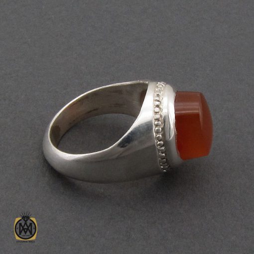 2 انگشتر عقیق یمن با حکاکی شرف الشمس مردانه - کد 10324 - تصویر 2