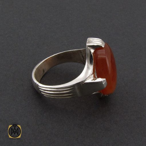 انگشتر نقره مردانه عقیق یمن - کد 10353 - تصویر 2