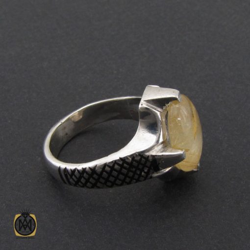 انگشتر کوارتز رُتایل مردانه دست ساز - کد 10201 - تصویر 2