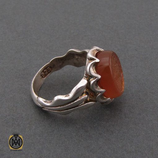 انگشتر عقیق یمن با حکاکی یا فارس الحجاز مردانه - کد 10219 - تصویر 2