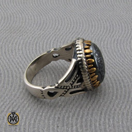 انگشتر حدید با حکاکی ان الله بالغ امره مردانه - کد 10359 - تصویر 2