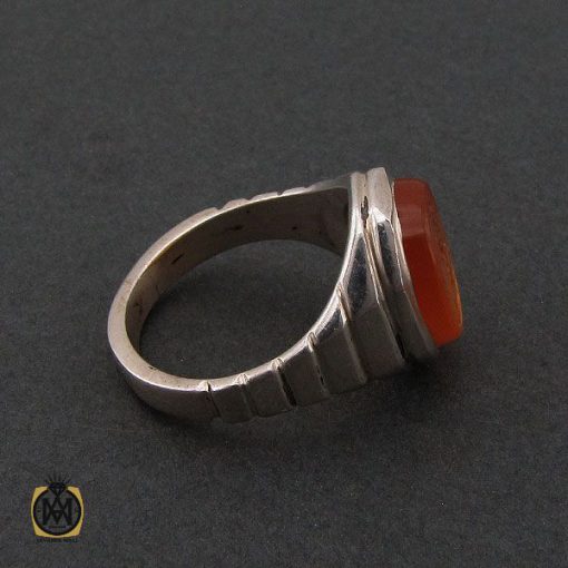 انگشتر عقیق یمن با حکاکی یا معبود العابدین مردانه - کد 10221 - تصویر 2